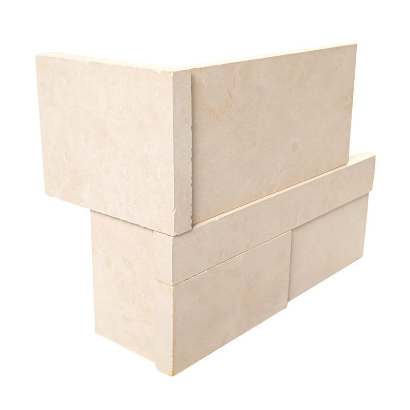 Taja Cream 3d Honed Corner Limestone Pavers 9x18 close up