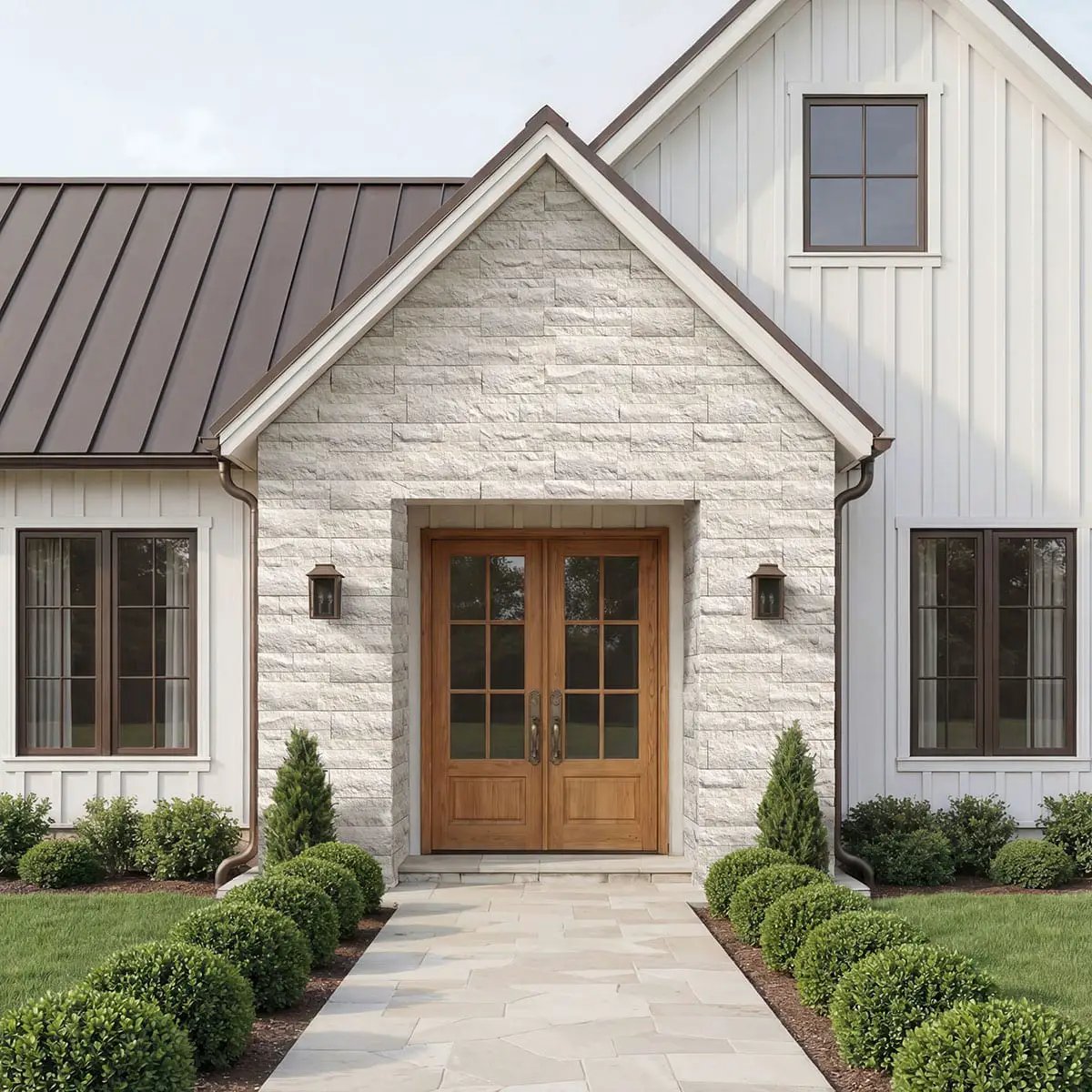 Taja Cream Split Face Limestone Pavers 9x24 in a finished room