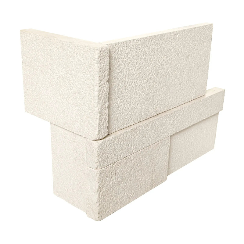 Taja Cream 3d Sandblasted Corner Limestone Pavers 9x18 close up