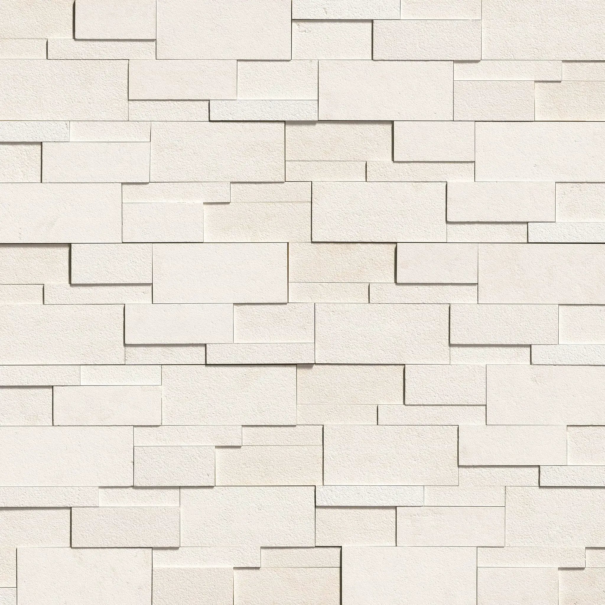 Taja Cream 3d Sandblasted Limestone Pavers 9x24 close up