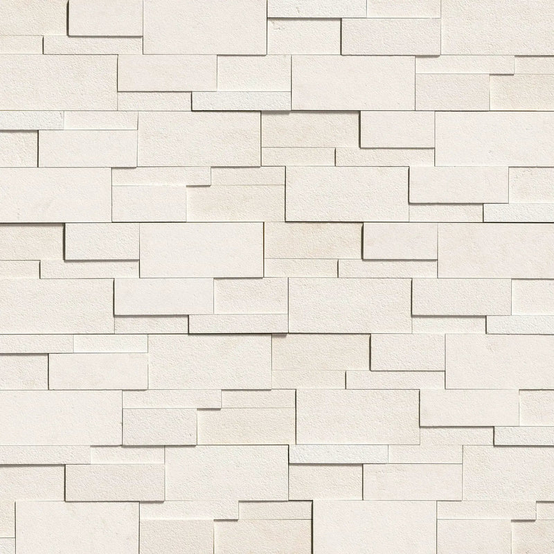 Taja Cream 3d Sandblasted Limestone Pavers 9x24 close up