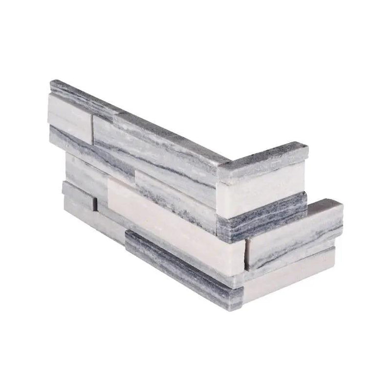 Alaska Gray 3d Honed Marble Pavers 6x12 close up