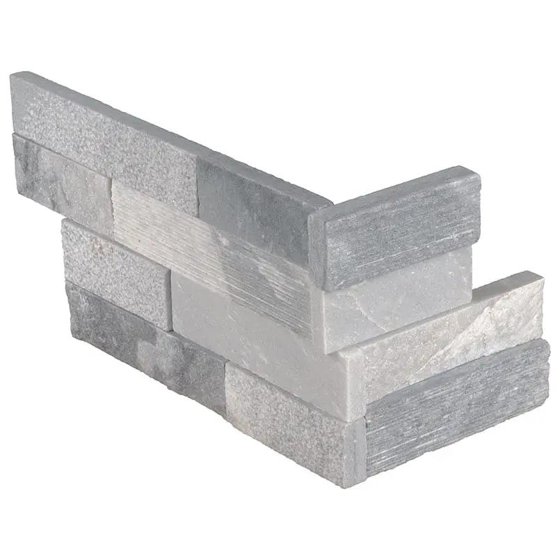 Alaska Gray Multi Finish Marble Pavers 6x12 close up