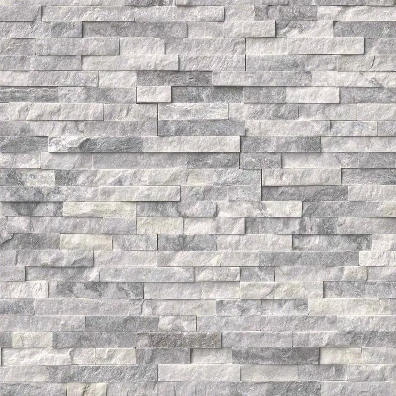 Alaska Gray Split Face Marble Pavers 6x24 close up