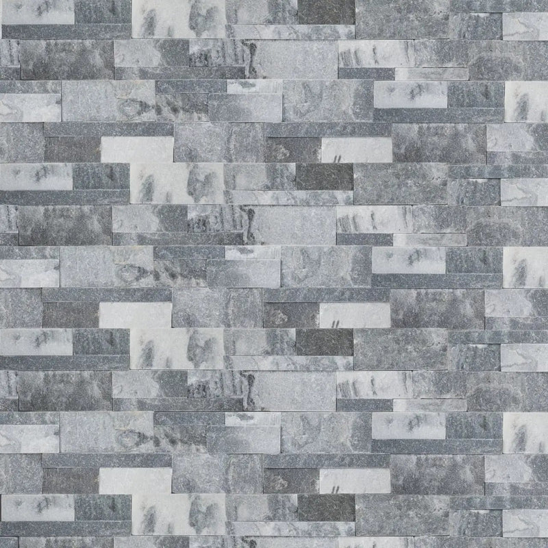 Alaska Gray Xl Split Face Marble Pavers 9x24 close up