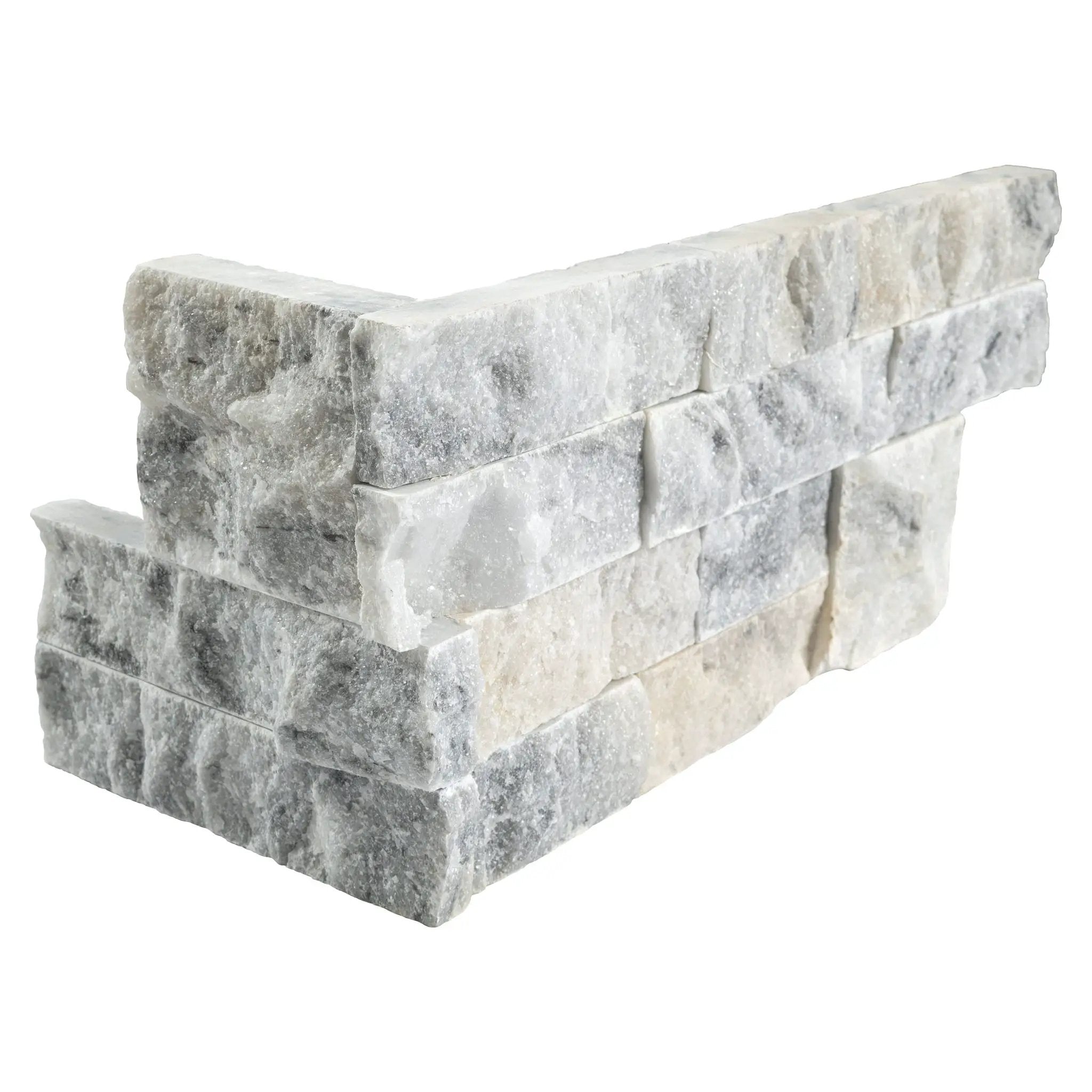 Arabescato Carrara Split Face Marble Pavers 6x18 close up