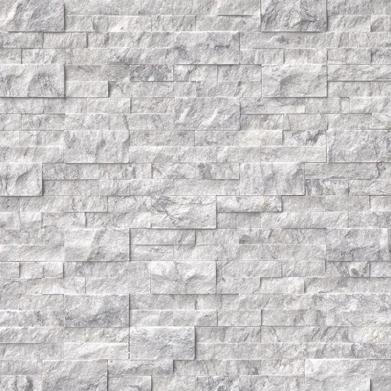Arabescato Carrara Split Face Marble Pavers 6x24 close up