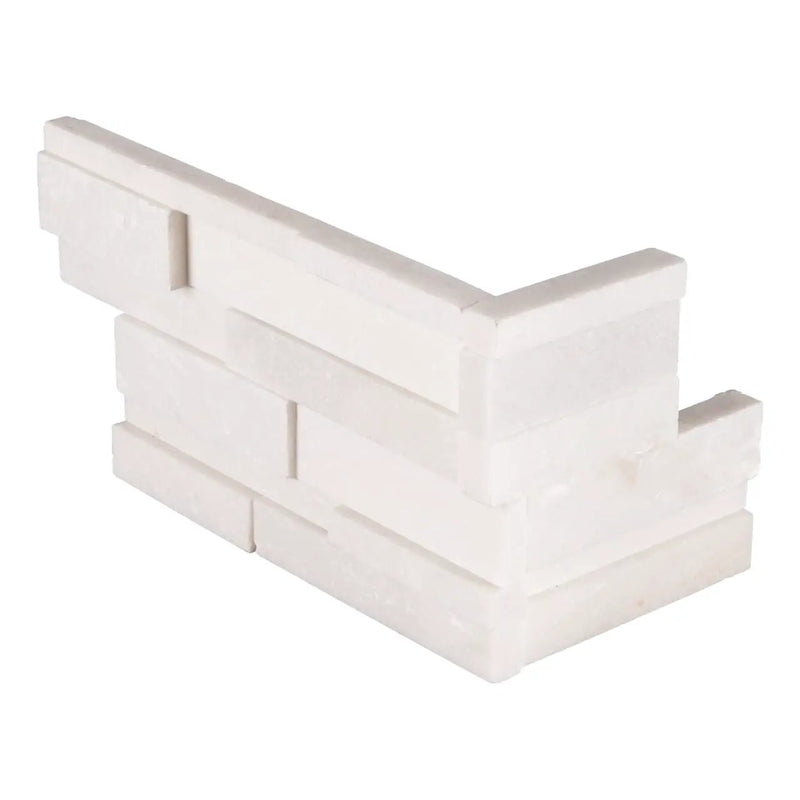 Arctic White 3d Honed Marble Pavers 6x12 close up