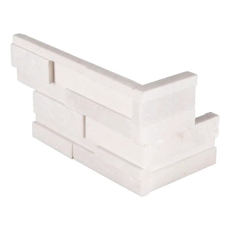 Arctic White 3d Honed Marble Pavers 6x12 close up