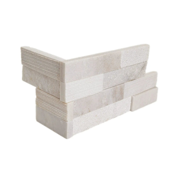 Arctic White Multi Finish Split Face Marble Pavers 6x18