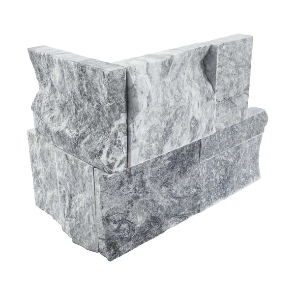 Atlantic Blue Split Face Corner Marble Pavers 9x12