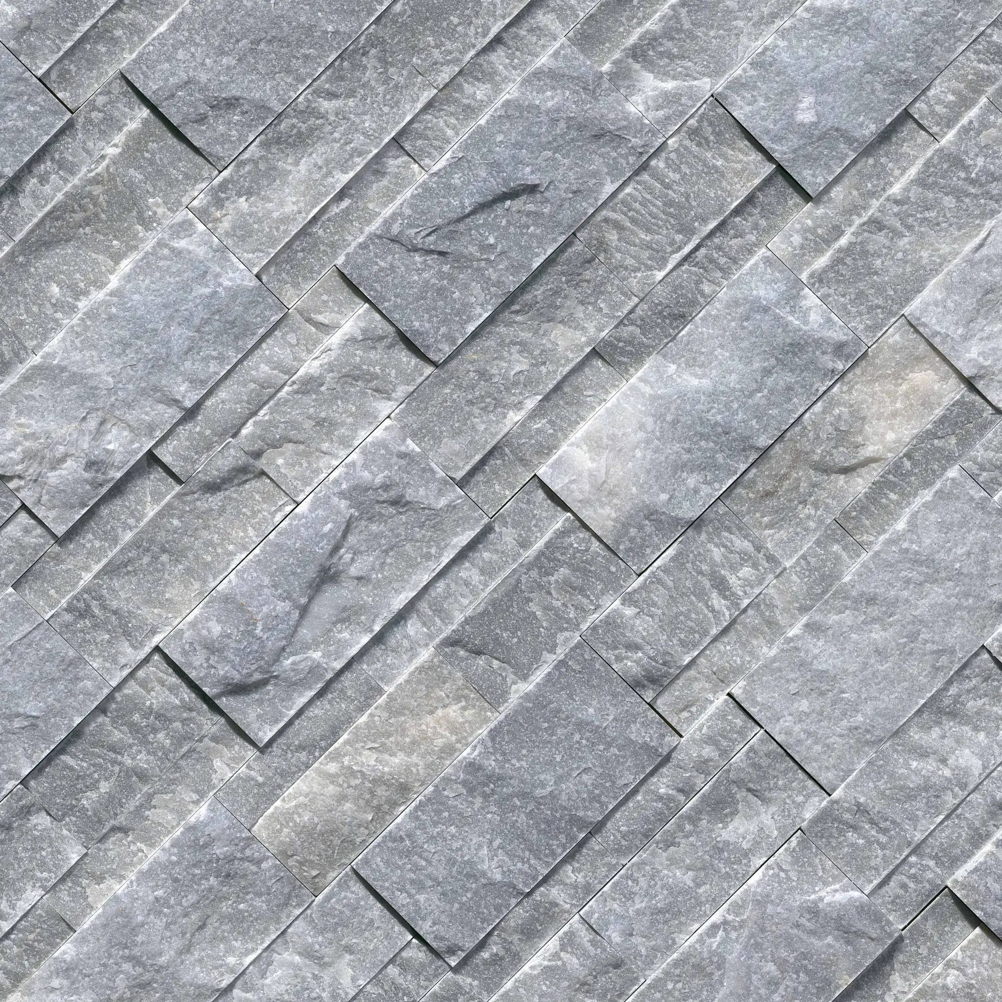 Atlantic Blue Split Face Corner Marble Pavers 9x12 angled view
