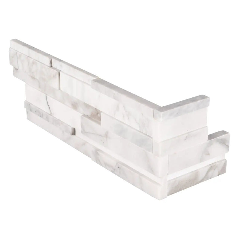 Calacatta Cressa 3d Honed Marble Pavers 6x12 close up