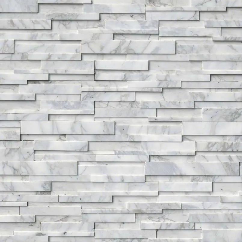 Calacatta Cressa 3d Honed Marble Pavers 6x24 close up