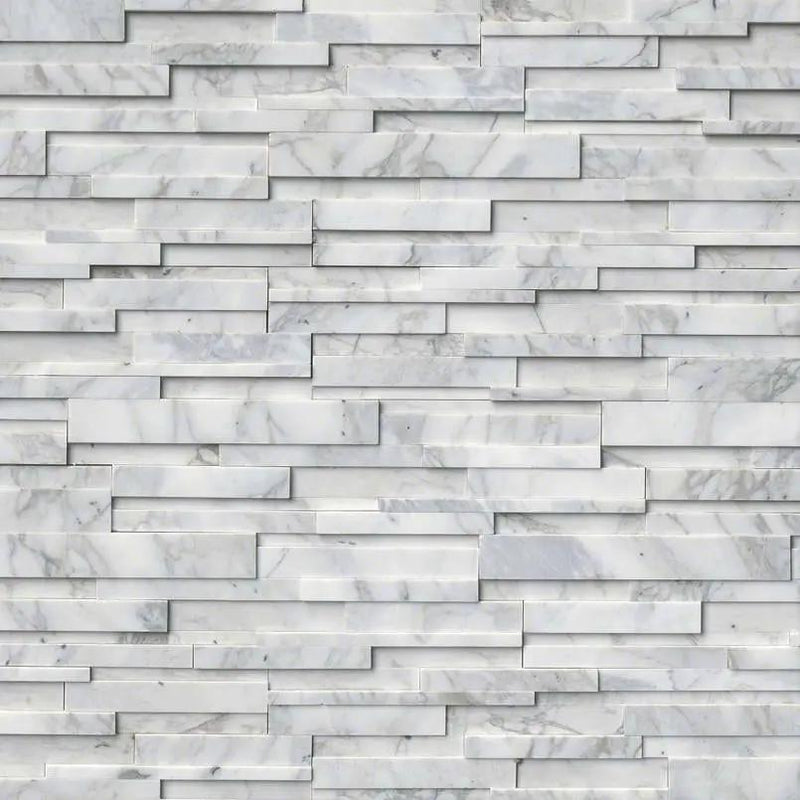 Calacatta Cressa 3d Honed Marble Pavers 6x24 close up