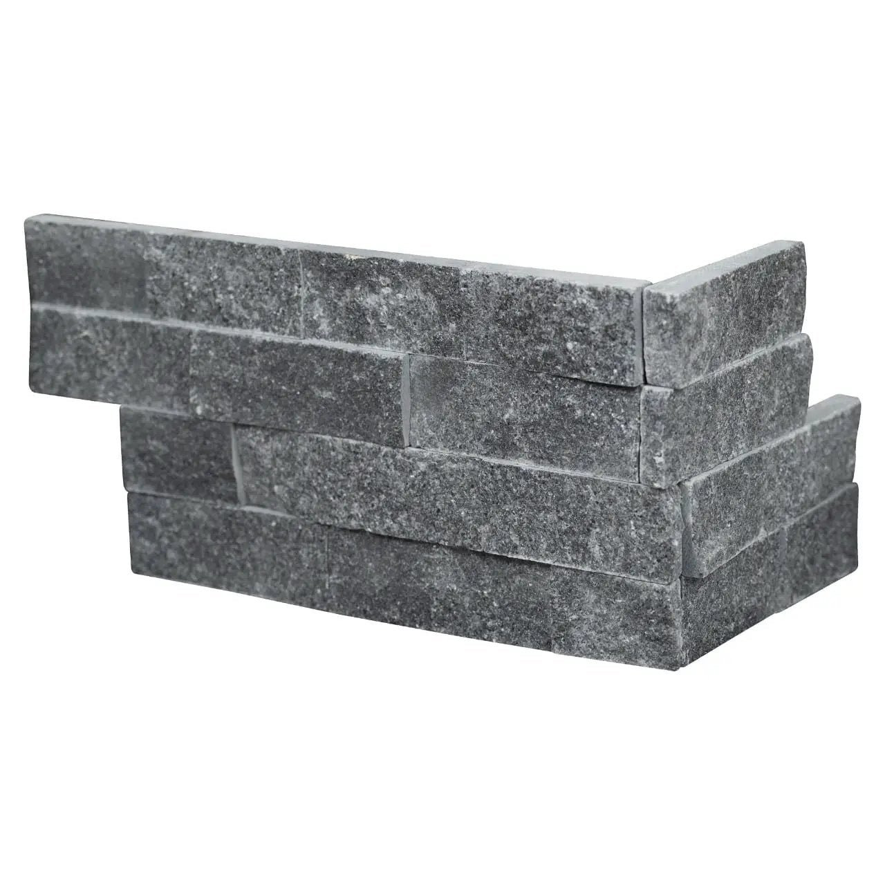 Cosmic Black Split Face Marble Pavers 6x18 close up