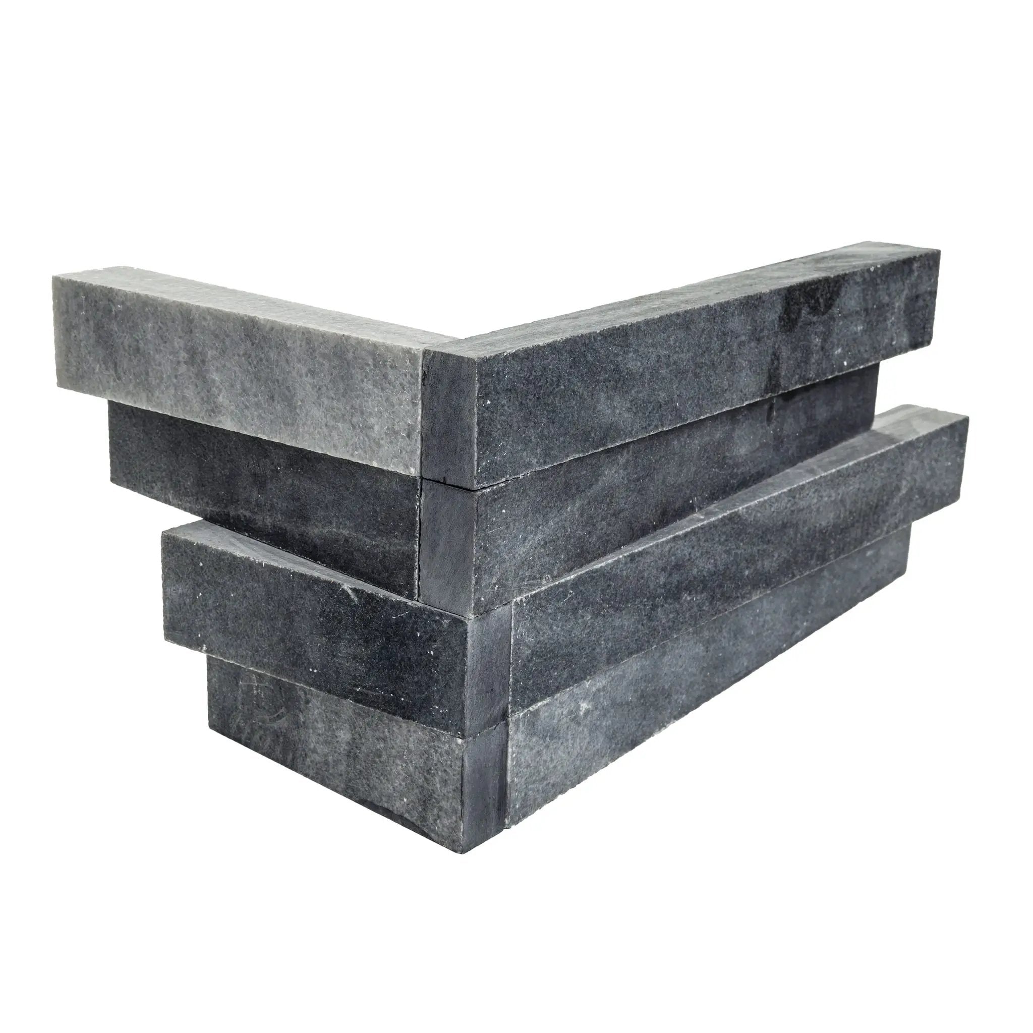 Cosmic Black 3d Wave Split Face Marble Pavers 6x18 close up