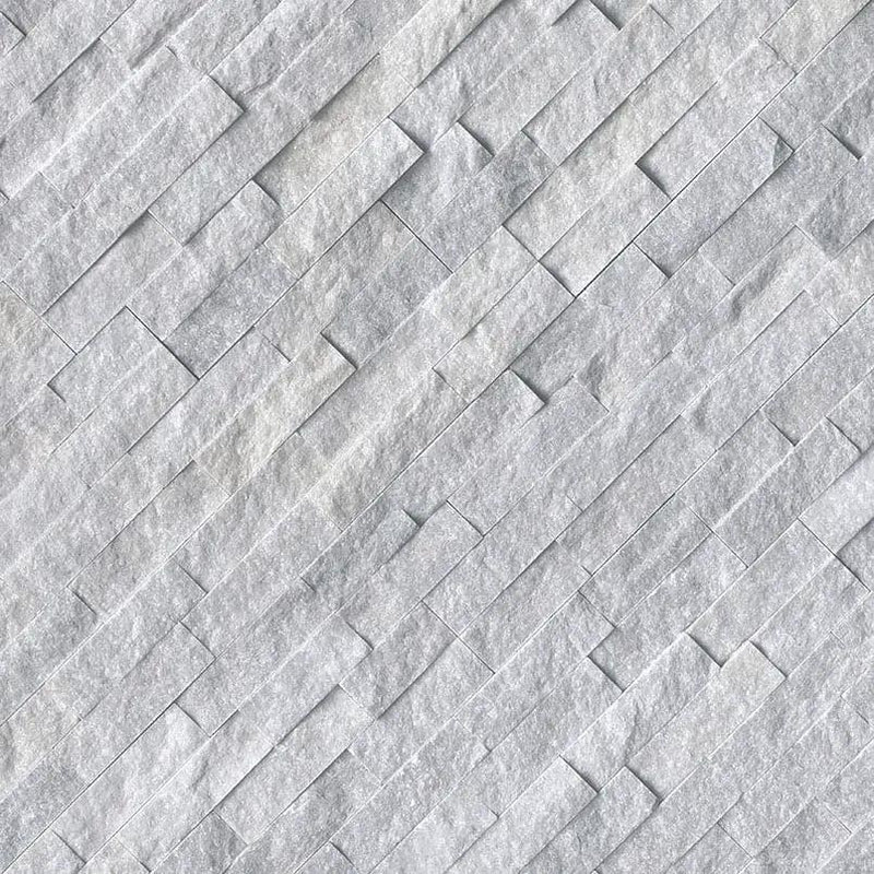 Cosmic Gray Split Face Marble Pavers 6x24 angled view