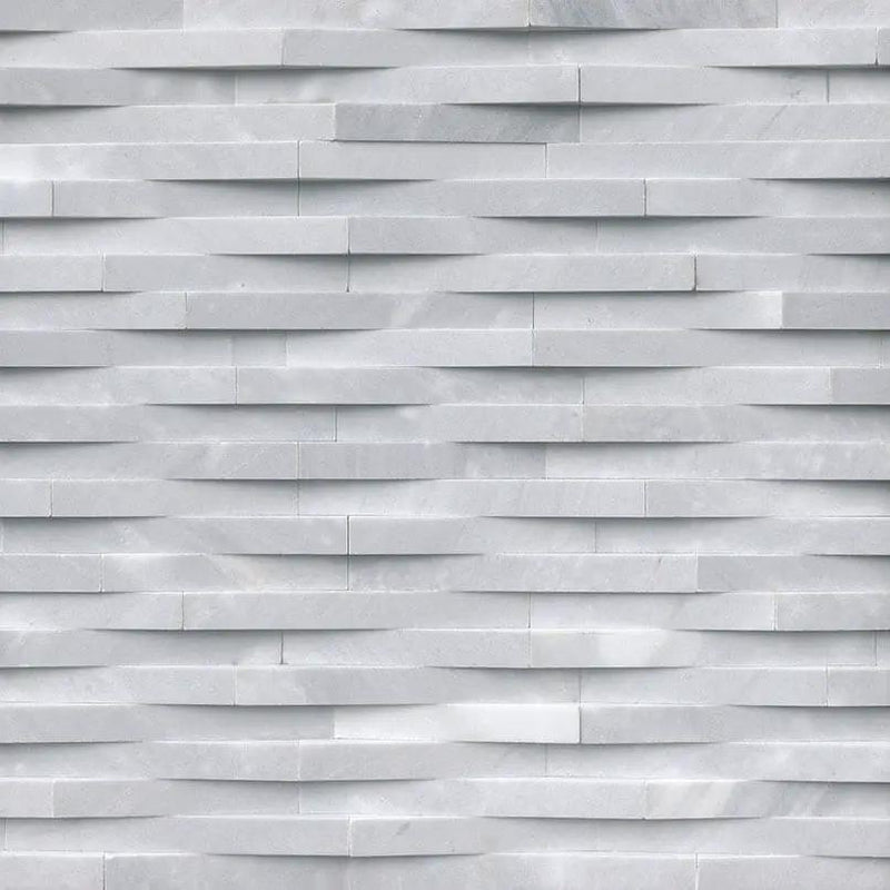 Cosmic Gray 3d Wave Split Face Marble Pavers 6x24 close up