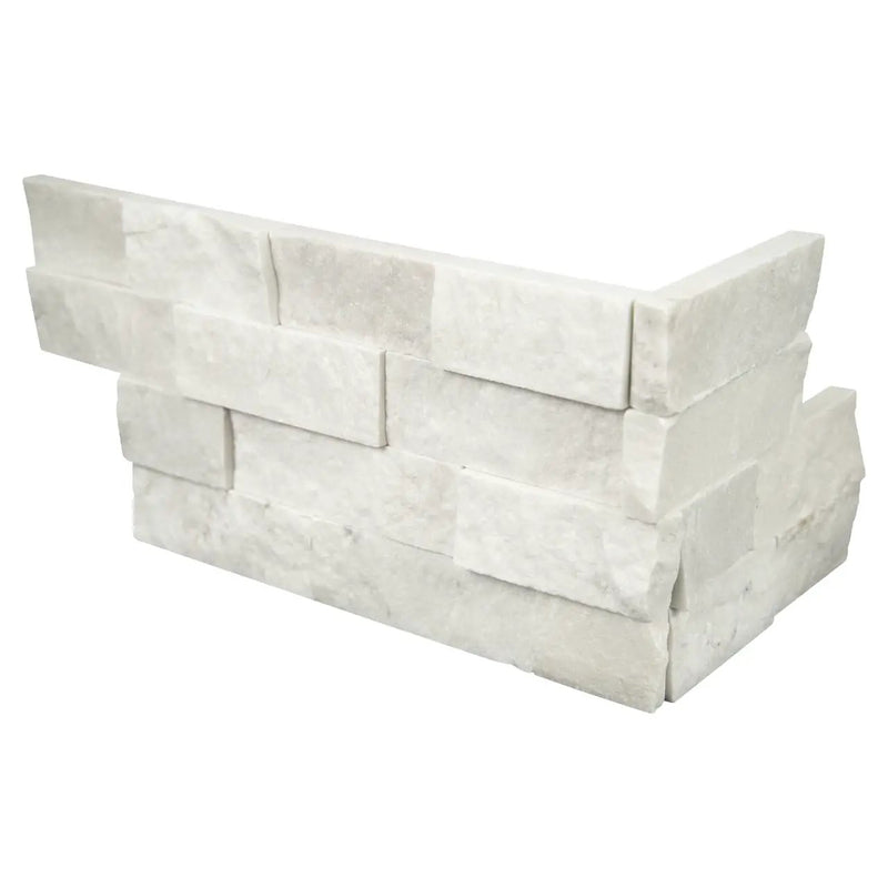 Cosmic White Split Face Marble Pavers 6x18 close up