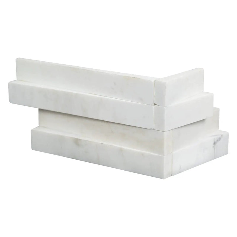Cosmic White Split Face Marble Pavers 6x18 close up