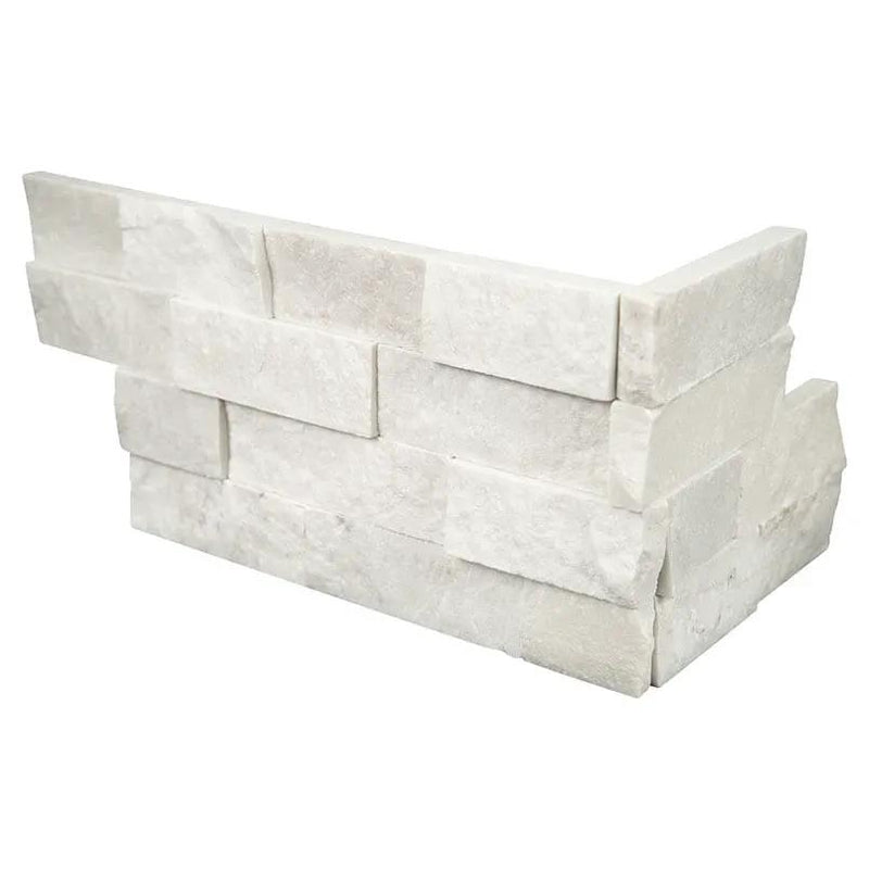Cosmic White Split Face Marble Pavers 6x18 close up