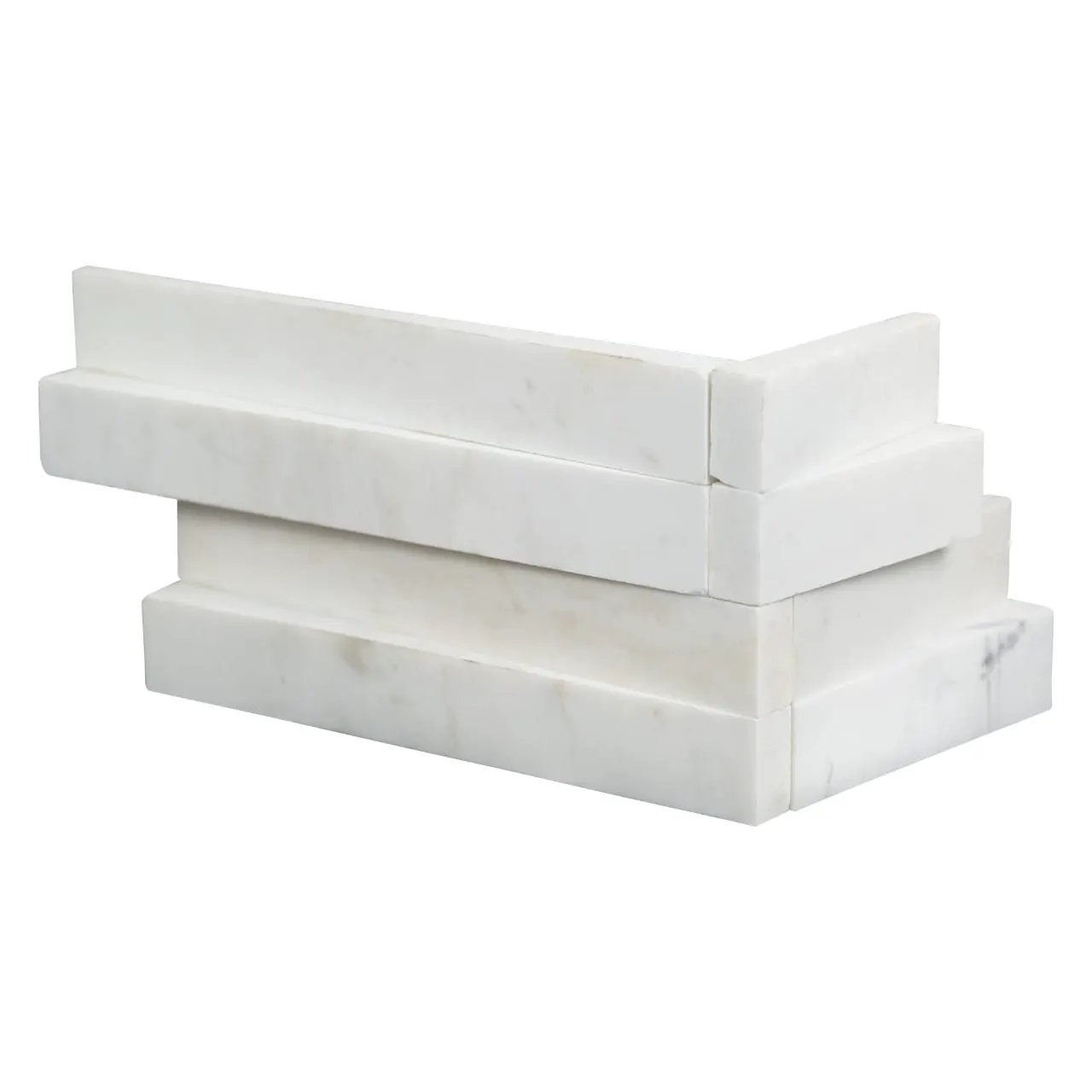 Cosmic White 3d Wave Split Face Marble Pavers 6x18 by MSI Surfaces