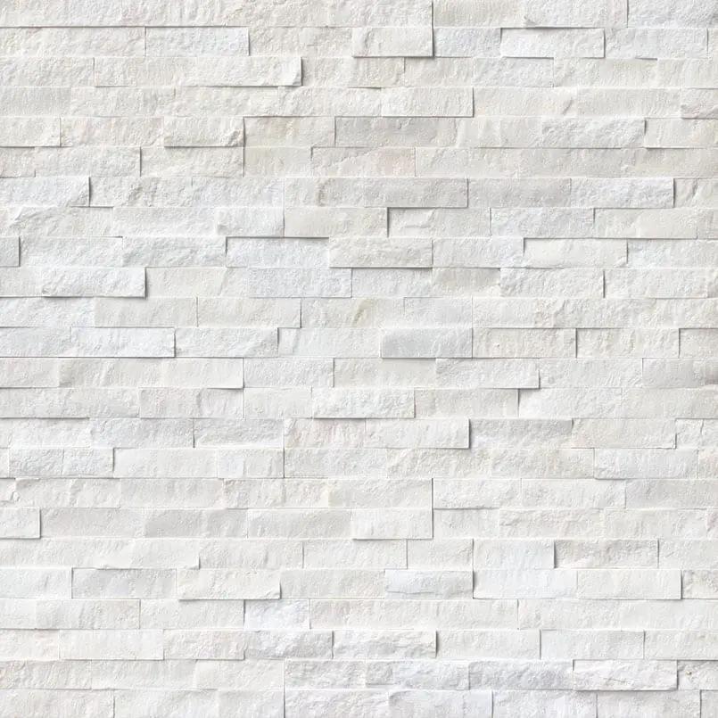 Cosmic White Split Face Marble Pavers 6x24 close up