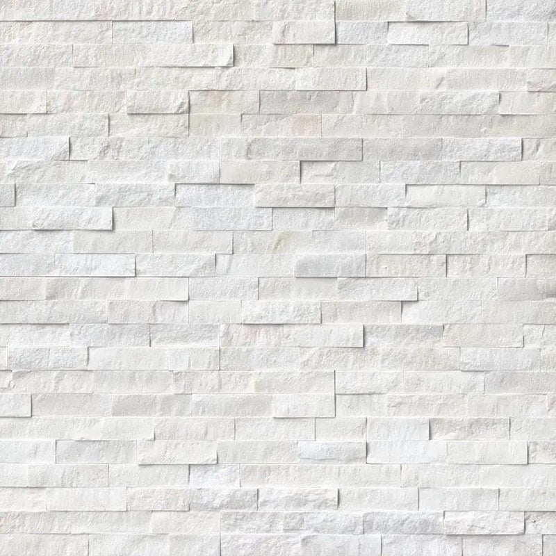 Cosmic White Split Face Marble Pavers 6x24 close up
