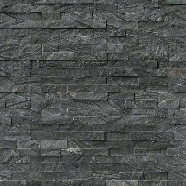 Glacial Black Split Face Marble Pavers 6x24