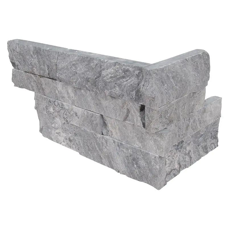 Glacial Grey Split Face Marble Pavers 6x18 close up