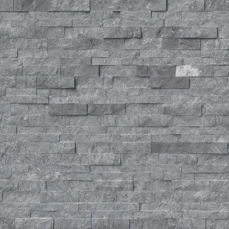 Glacial Grey Split Face Marble Pavers 6x24 close up