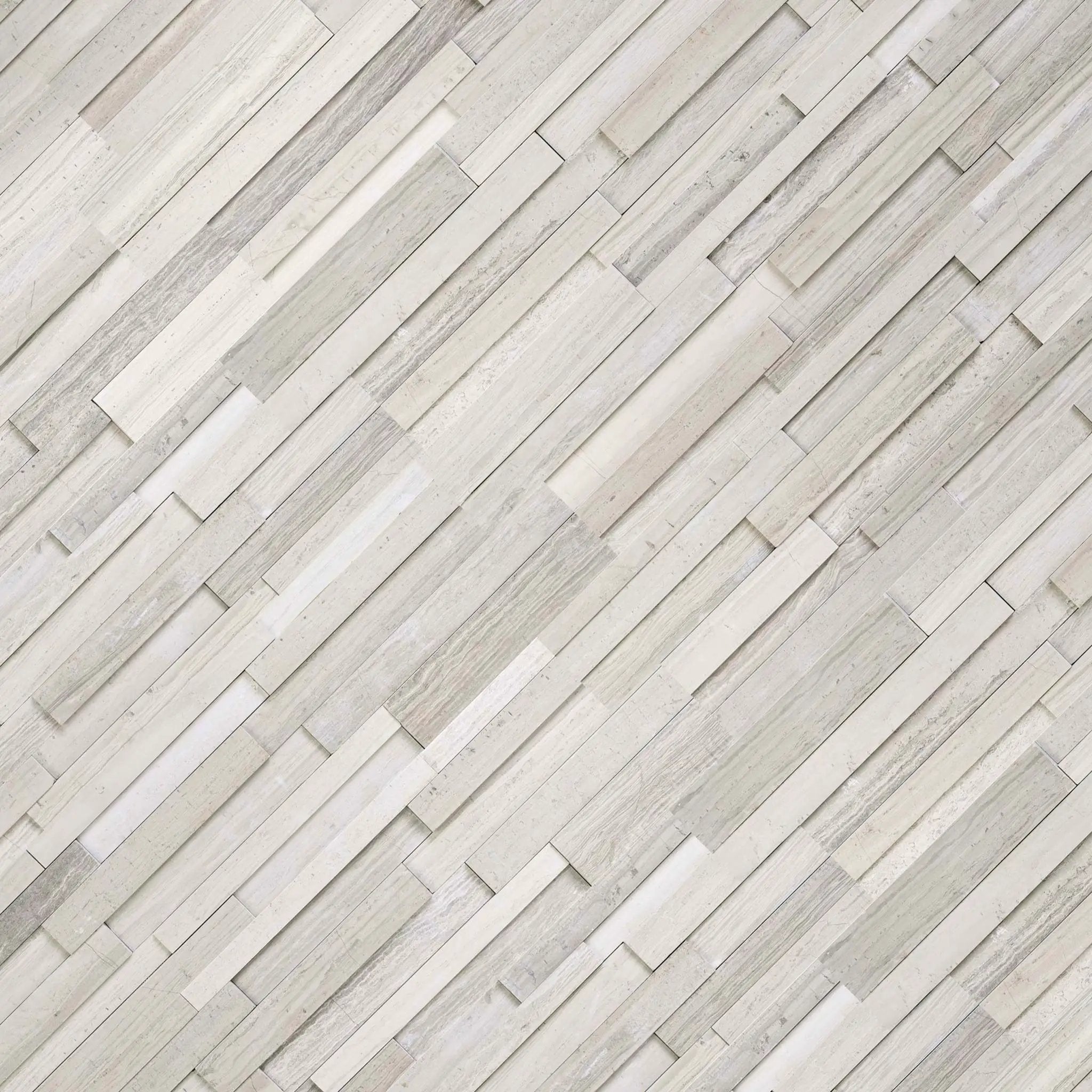 Gray Oak 3d Honed Marble Pavers 6x24 angled view