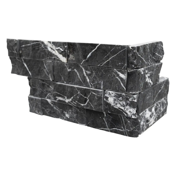 Marquina Nero Split Face Marble Pavers 6x18