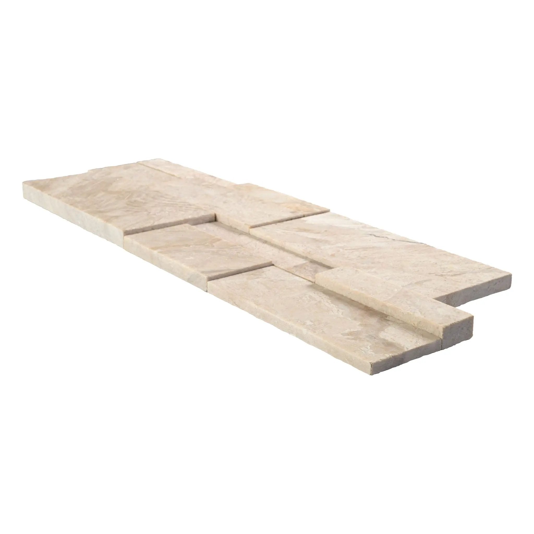 Royal Cream 3d Honed Corner Marble Pavers 9x18 angled view