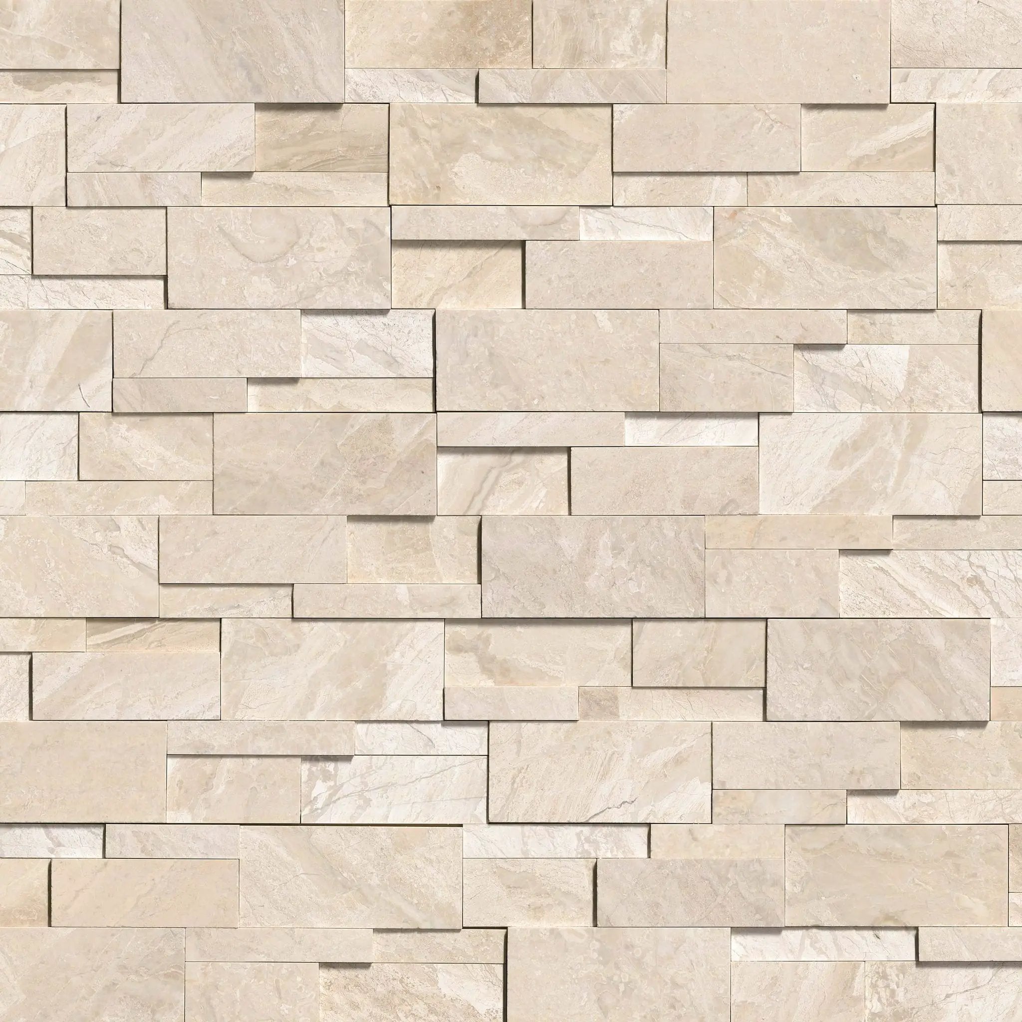 Royal Cream 3d Honed Marble Pavers 9x24 close up