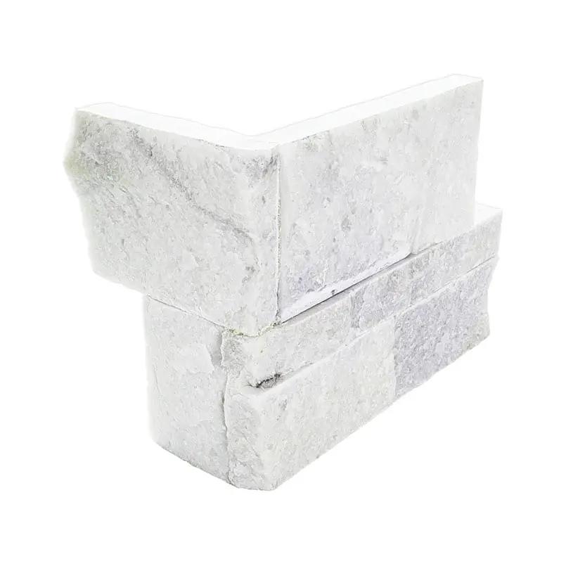 Sierra White Split Face Marble Pavers 9x18 close up