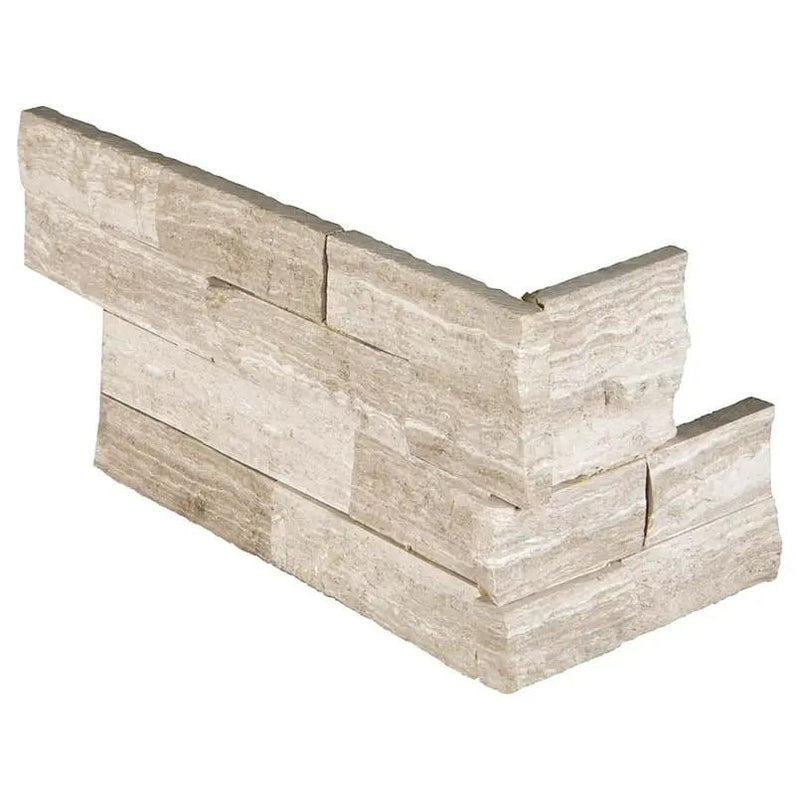 White Oak Split Face Marble Pavers 6x12 close up