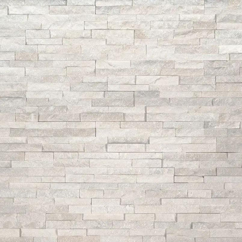 Arctic White Mini Split Face Marble Pavers 4.5x16 by MSI Surfaces