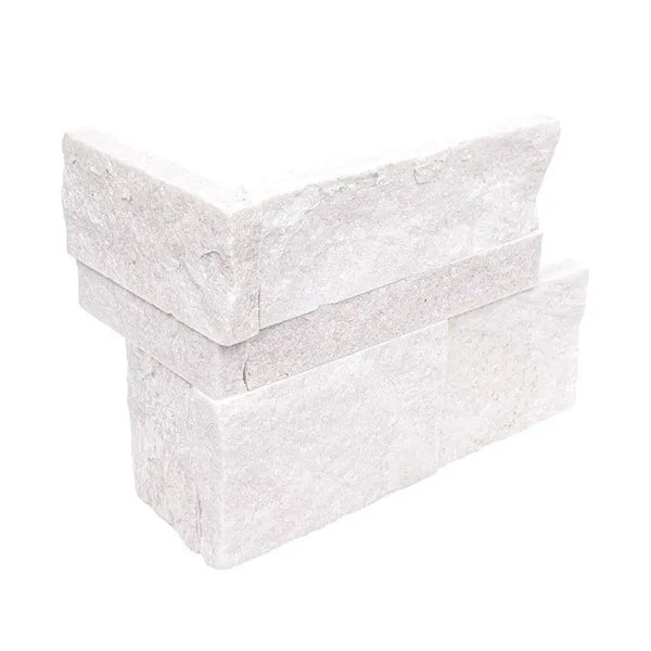 Arctic White Xl Split Face Corner Quartzite Pavers 9x12