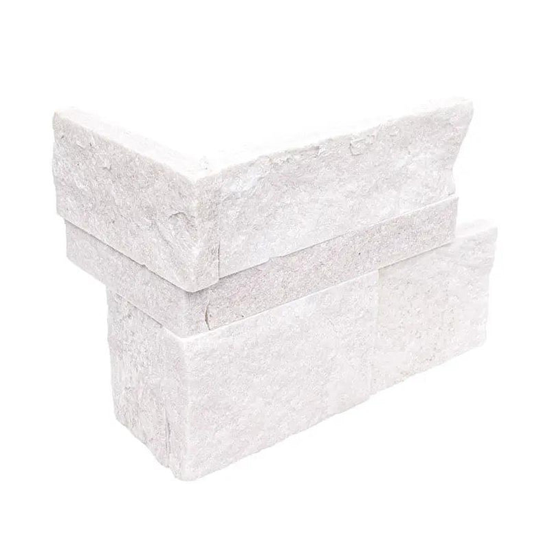 Arctic White Xl Split Face Corner Quartzite Pavers 9x12 close up