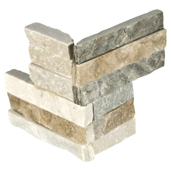 Golden Honey Split Face Corner Quartzite Pavers 6x12