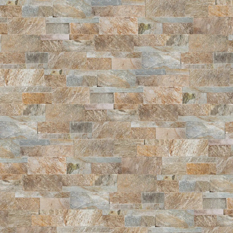 Golden Honey Xl Split Face Quartzite Pavers 9x24 close up