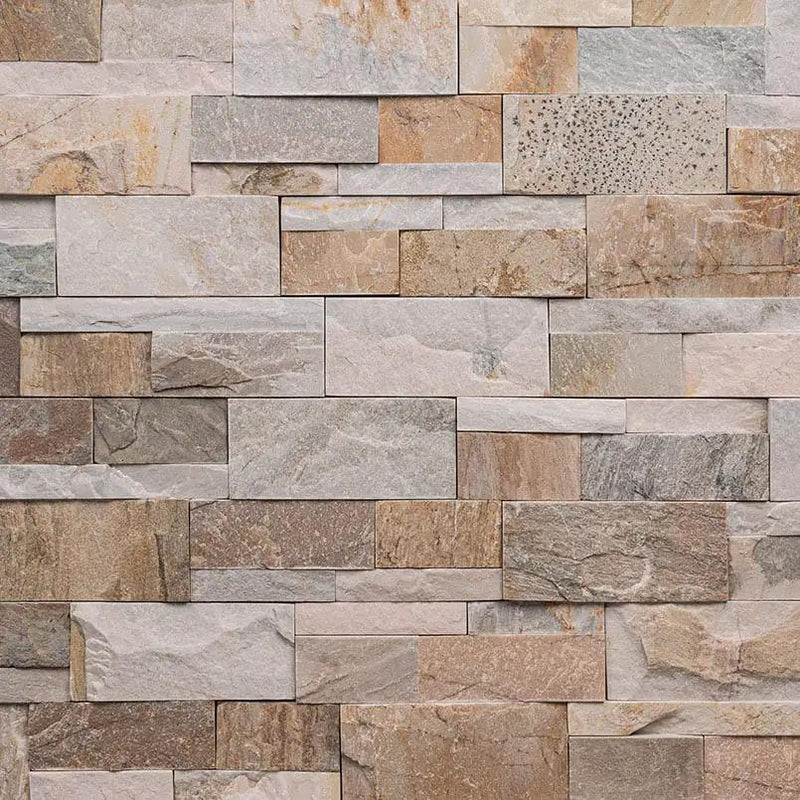 Golden Honey Xl Split Face Quartzite Pavers 9x24 close up