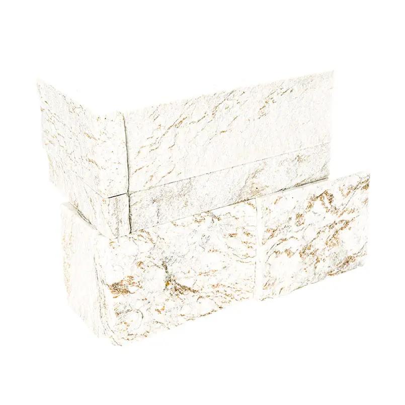 Royal White Xl Split Face Corner Quartzite Pavers 9x12 close up