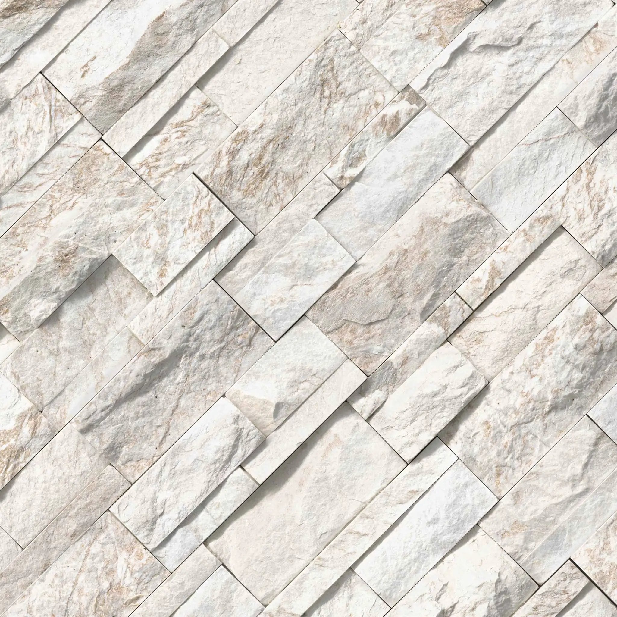 Royal White Xl Split Face Corner Quartzite Pavers 9x12 angled view