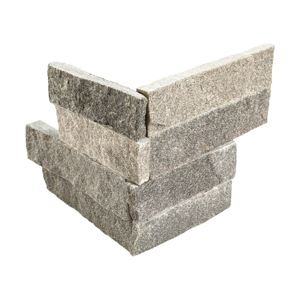 Sedona Grey Split Face Corner Quartzite Pavers 6x6