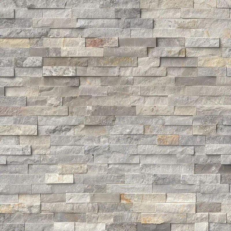 Sunset Silver Split Face Quartzite Pavers 6x24 close up
