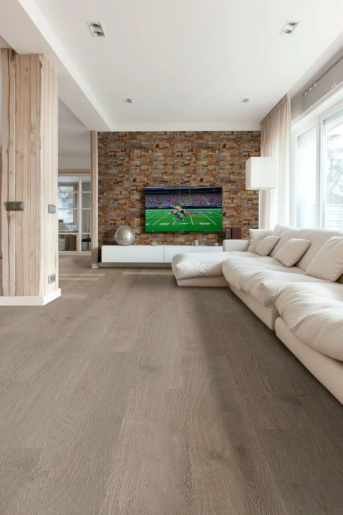 California Gold Xl Split Face Slate Pavers 9x12 in a finished room