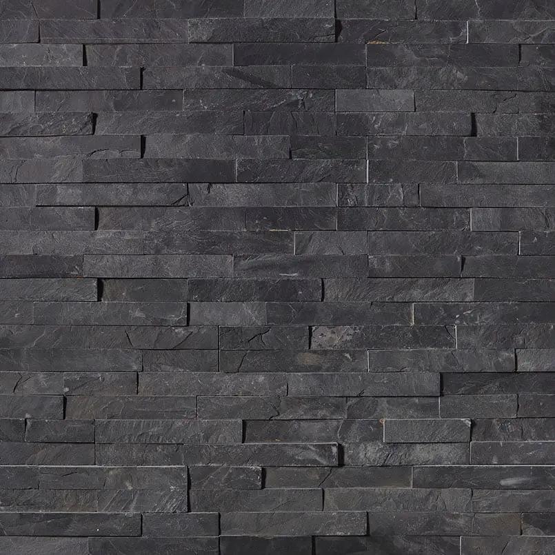 Premium Black Polished Granite Pavers 6x24 close up